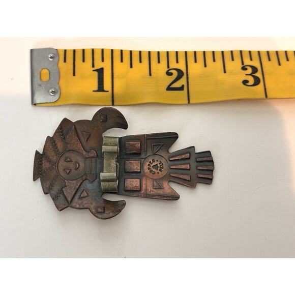 Vintage Bell Copper Kachina Dancer Western Native Design Bolo Tie Pendant - Picture 3 of 3